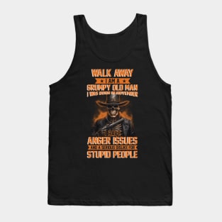 Skull I Am A Grumpy Man I Was Born In November I Have Anger Issues Funny Tank Top
